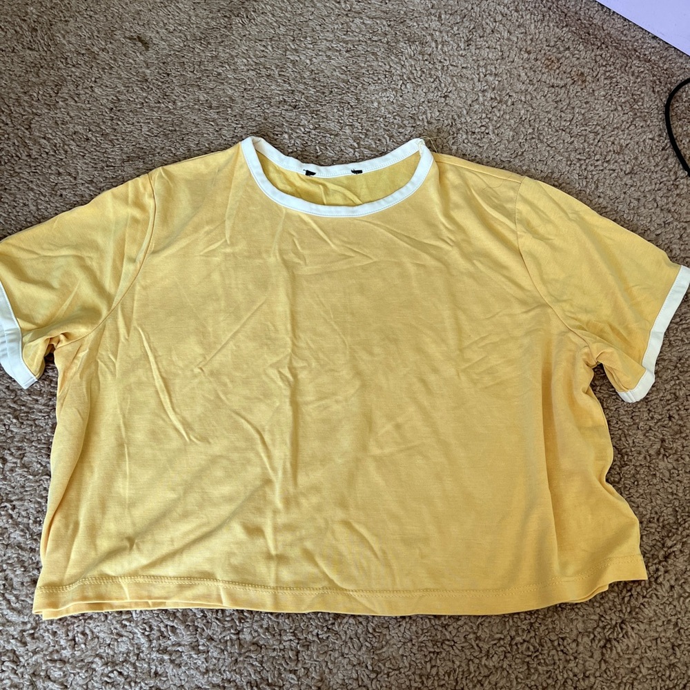 yellow flowy crop top